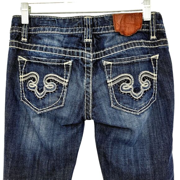 ReRock For Express Womens Jeans Size 2S Barely Boot Cut Embroidered 28x30 - Picture 4 of 10